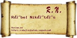 Rábel Nikétás névjegykártya